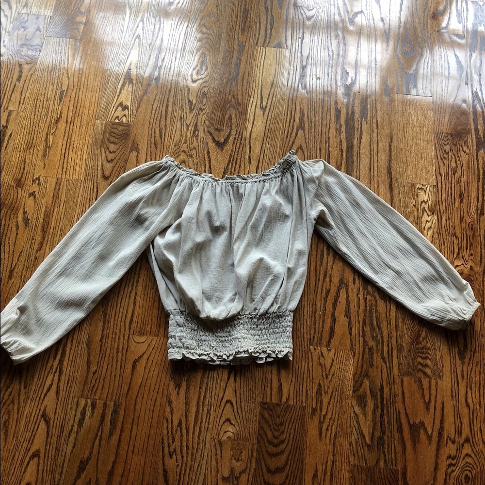 Michael Kors off the shoulder taupe blouse size S